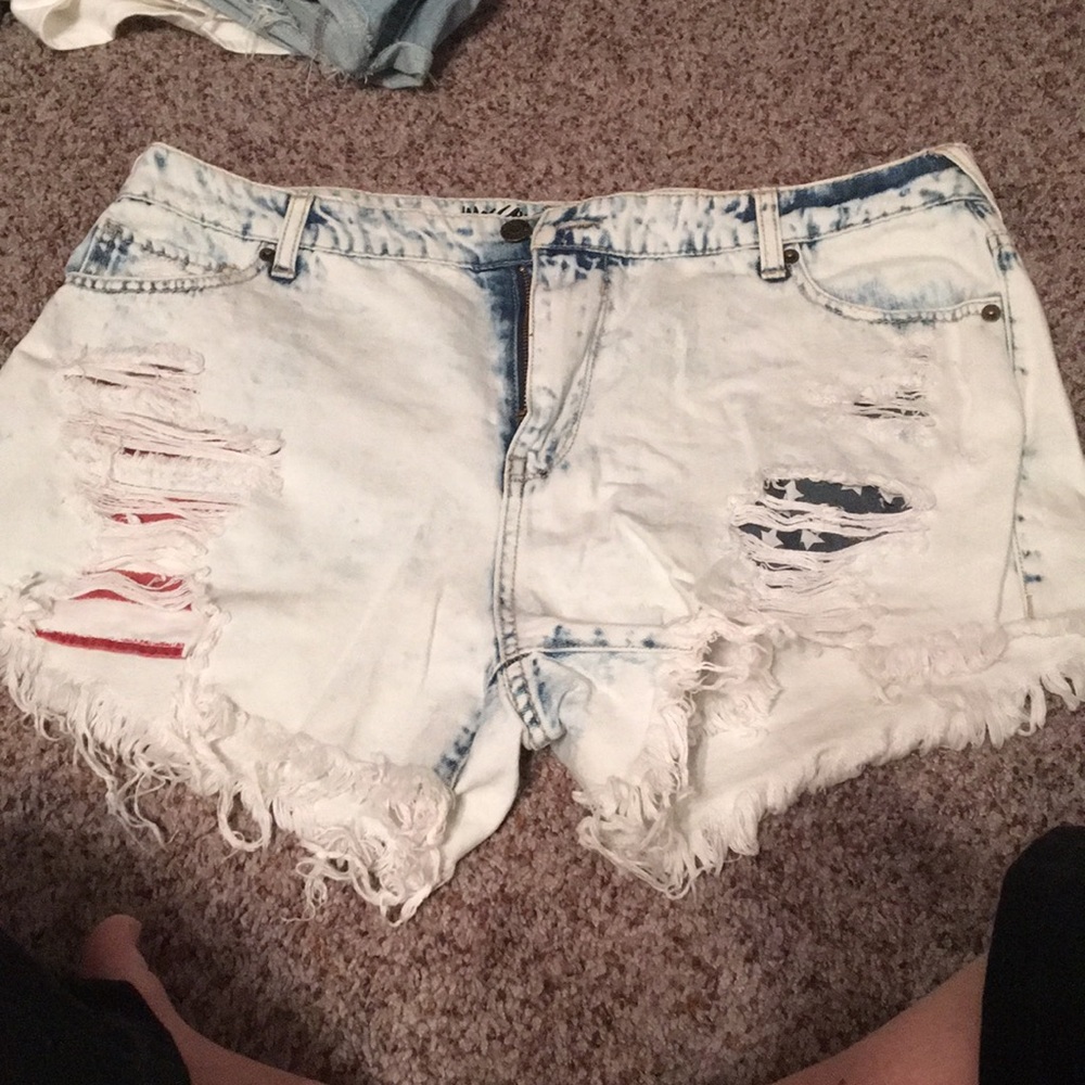High rise american flag shorts